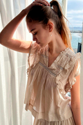 Jayla S Voile-Top 159881 | Sand