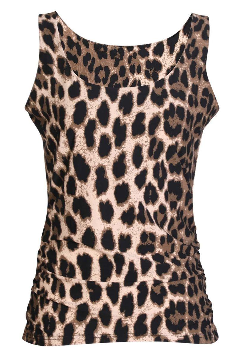 Alma Turn Top | Big Lux Leo Fossil | Bluse fra Liberté