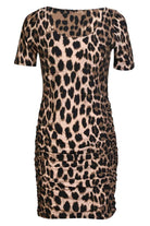 Alma Ss Turn Dress | Big Lux Leo Fossil | Kjole fra Liberté