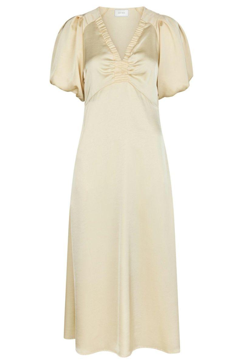 Illana Heavy Sateen Dress | Light Yellow | Kjole fra Neo Noir