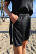Felia Shorts | Schwarz Simili