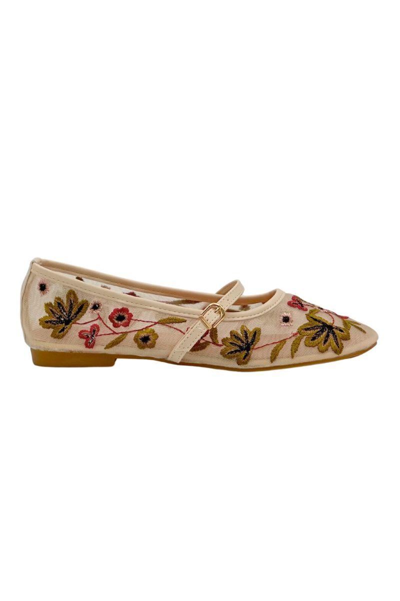 Noelle Floral Ballerina | Beige | Ballerina fra Lazy Bear
