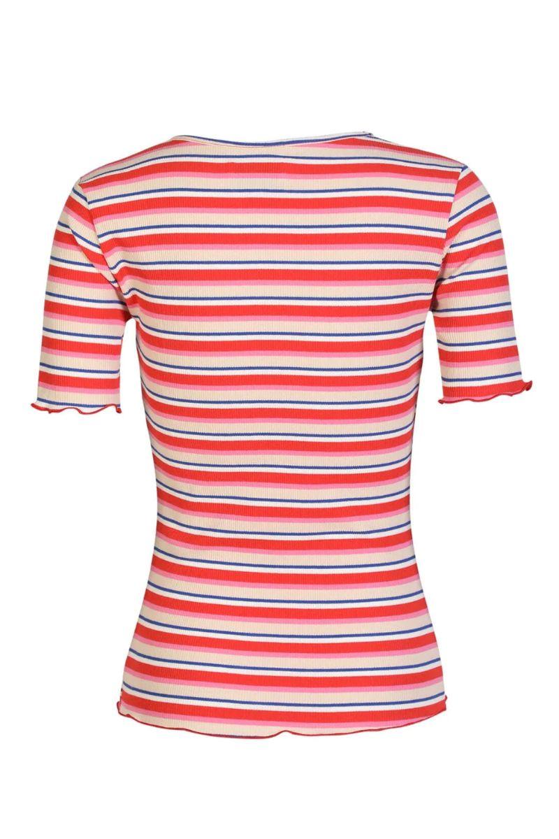 Natalia Ss Blouse | Creme Orange Blue Stripe | Bluse fra Liberté