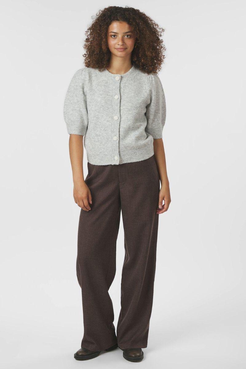 Trudy Deco Knit Cardigan | Light Grey Melange | Strik fra Neo Noir