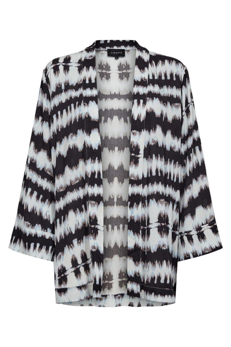 Tine Tie Dye Kimono | Black Blue Tie Dye | Kimono fra Liberté