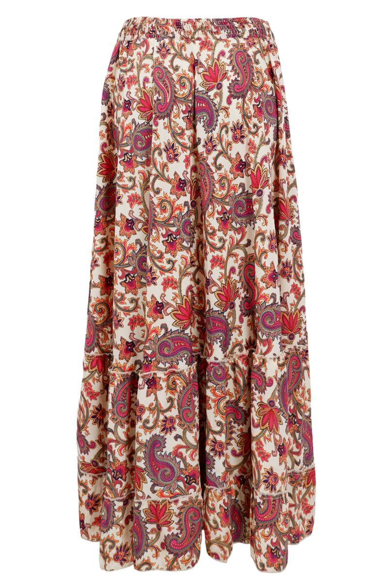 Luna Maxi Frill Skirt | Vivid Rouge | Nederdel fra Black Colour