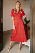 Illana Popeline-Kleid | Rot
