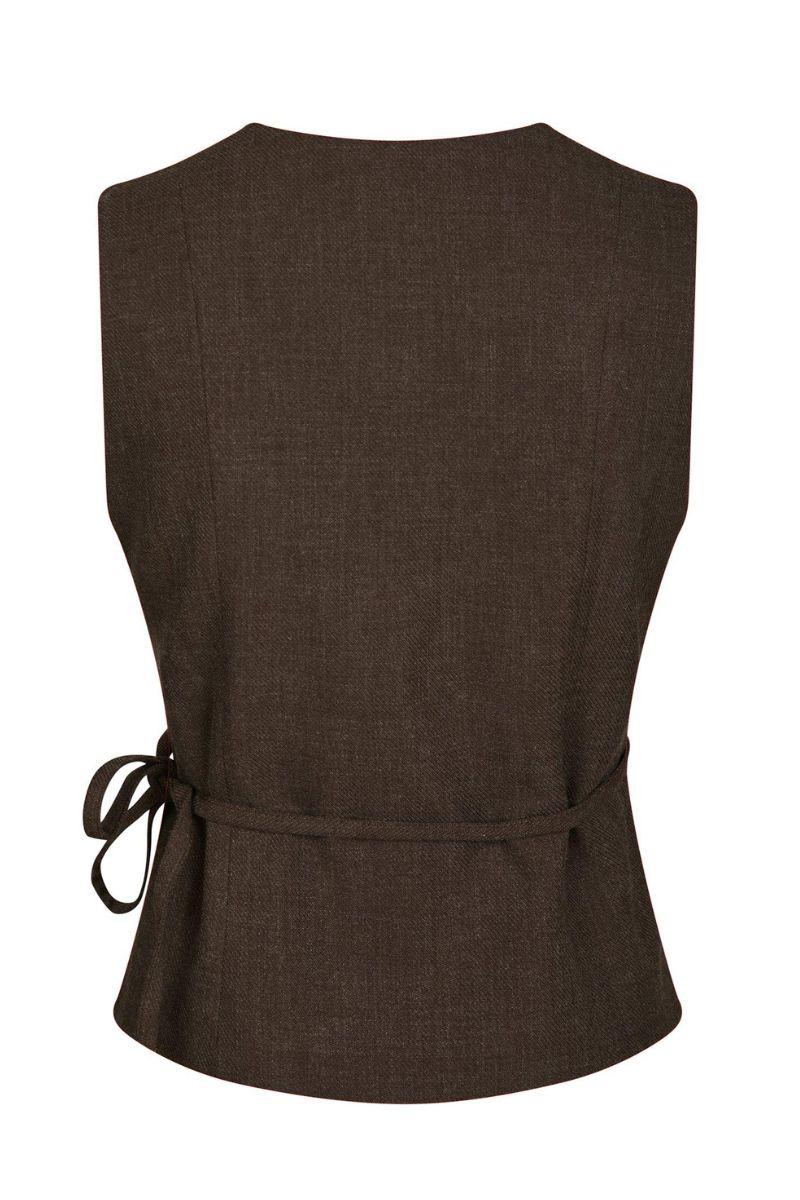 Samara Melange Waistcoat | Brown Melange | Vest fra Neo Noir