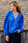 Palmino Jacquard Bluse | Blau