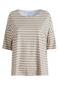 Alma T-Shirt | Sand Elfenbein Streifen