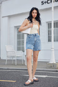 Bestickte Jeansshorts | Jeans