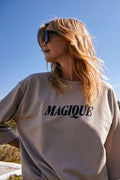 Kassy Pullover | Einfach Taupe-Schwarz