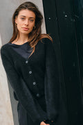Thora V-Ausschnitt Strickjacke | Schwarz 