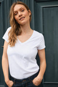 Arden Organic V-Ss Tee | Weiß