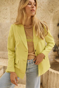 Windy Twill Nadelstreifen Blazer | Gelbe Pflaume
