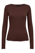 Natalia Ls Rundhalsbluse | Dunkelbraun