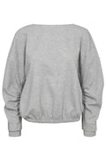 Dengi Open Back Sweat 37046 | Graue Melange