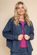 Box-Shirt-Jacke | Marineblauer Denim