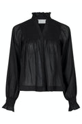 Jill S Voile Bluse | Schwarz