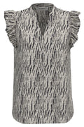 Carolacc Rüschentop | Offwhite Schwarz