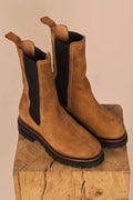 Chicago Wildlederstiefel | Dunkler Cognac