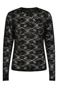 Isa Ls Spitzenbluse | Schwarz