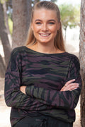 Alma Ls Top (Fleece) | Dusty Camo Dunkelbraun