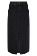Vika Schlitz Jeansrock | Schwarz