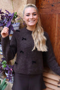 Fro Bow Pullover | Braune schwarze Schleife