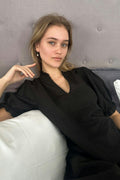 Odesa Leinenbluse | Schwarz