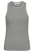 Saracc Stripe Rib Top | Weiß Schwarz