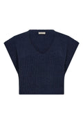 Weste in Vanille | Marineblauer Blazer