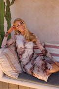 Mesh Ls Langes Kleid L Braun Gold Marmor L Kjole Fra Liberté | Braun Gold Marmor