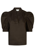 Roella Popeline Bluse | Schokoladenbraun