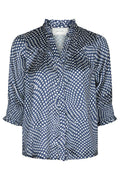 Diana Bluse mit leuchtenden Punkten | Marineblau