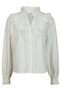 Bluse mit Degas-Stickerei 163440 | Cremeweiß