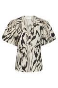 Irina Graphic Zag Bluse | Off White