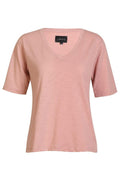 Ulla Ss Vneck Tshirt | Staubige Rose