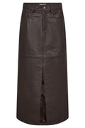 Phoebe Leder Schlitzrock 34074 | Mokka
