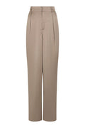 Alessandra schwere Satinhose | Dunkles Taupe