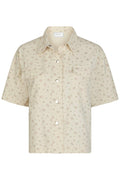 Tiki-Jeanshemd mit Blumenmuster | Off White | Bluse von Neo Noir