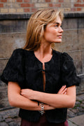 Aska Jacquard Bluse | Schwarz