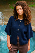 Benuta Flauschige Strickjacke | Marine | Strikt von Neo Noir