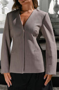 Frillis Taillierter Blazer | Dunkler Sand