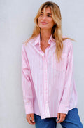 Dalma Soft Stripe Stone Shirt | Rosa