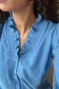 Brielle Glitzerbluse | Staubblau