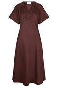 Illana Popeline-Kleid | Burgunderrot