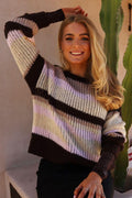 Frodine Streifenpullover | Schokorosa Elfenbein Streifen