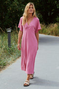 Mireille Crêpe Solid Kleid | Abendrose