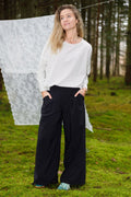 Davina Wideleg Hose | Schwarz